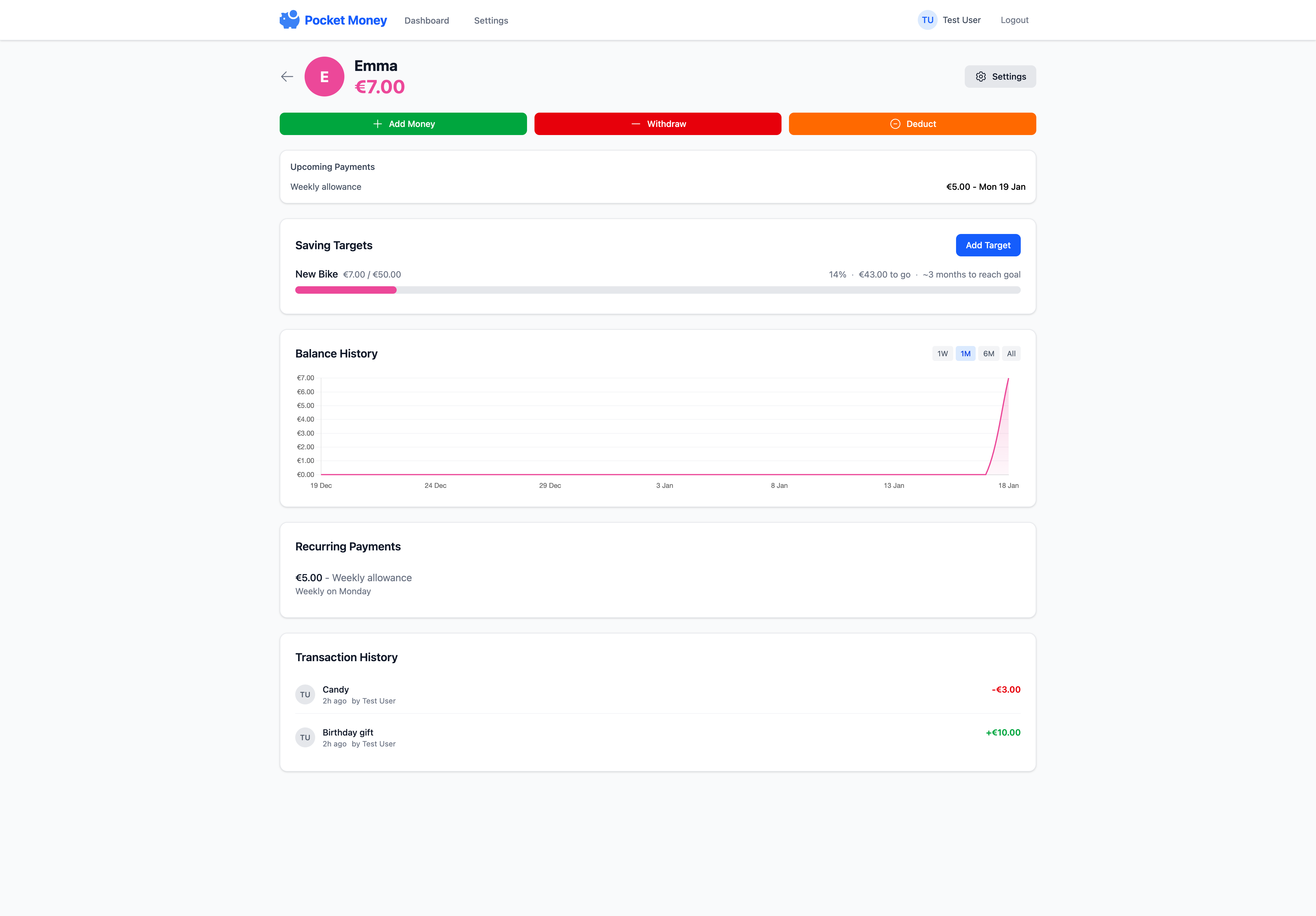 Child Profile Screenshot